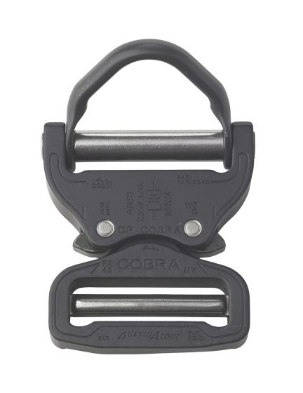 AustriAlpin 45mm / 1.75" Matt Black Cobra Buckle and Black D Ring + Clips FX45MVO-B